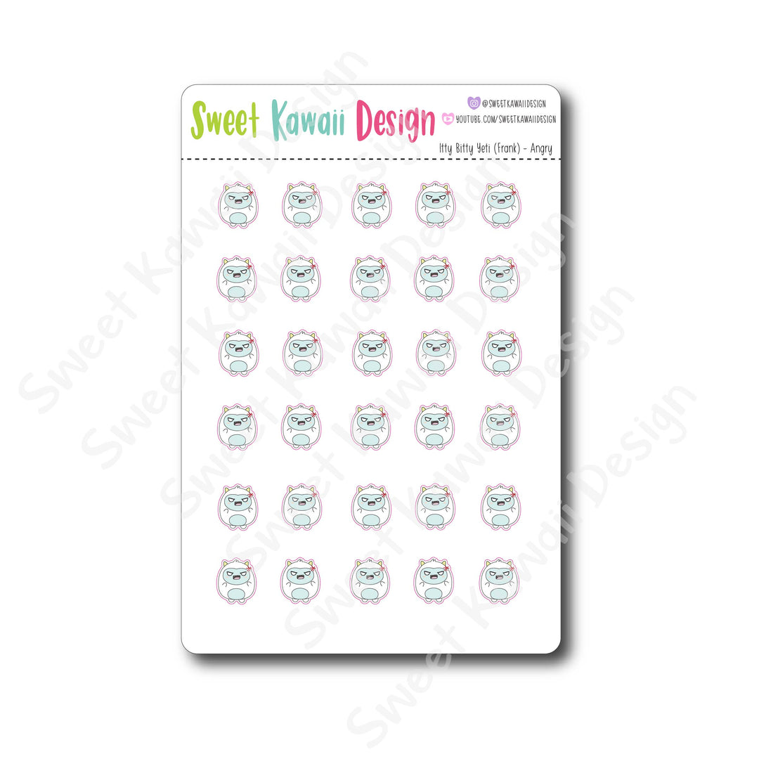 Kawaii Yeti  Stickers - Angry