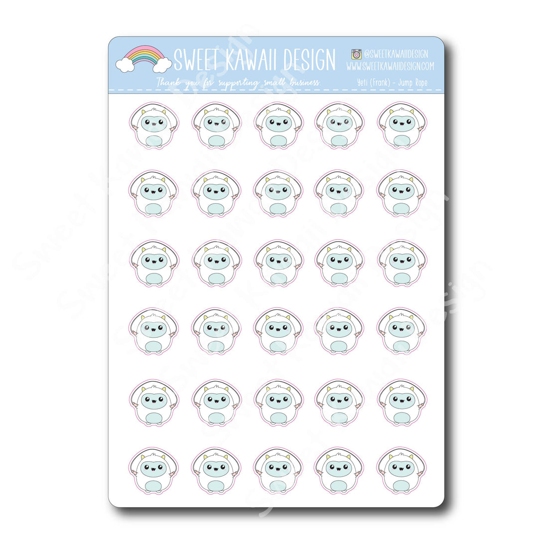 Kawaii Yeti (Frank) Stickers - Jump Rope