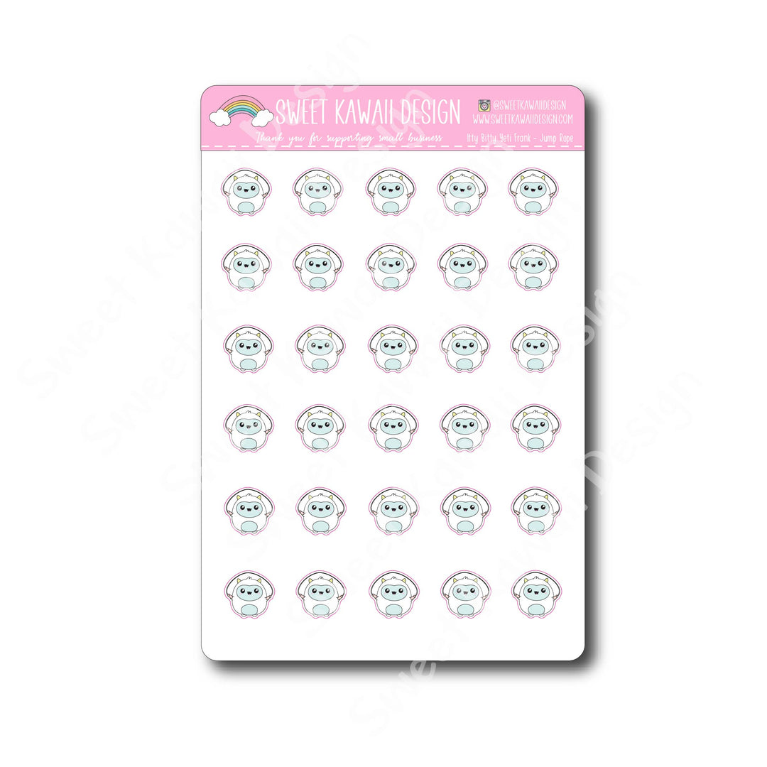 Kawaii Yeti (Frank) Stickers - Jump Rope