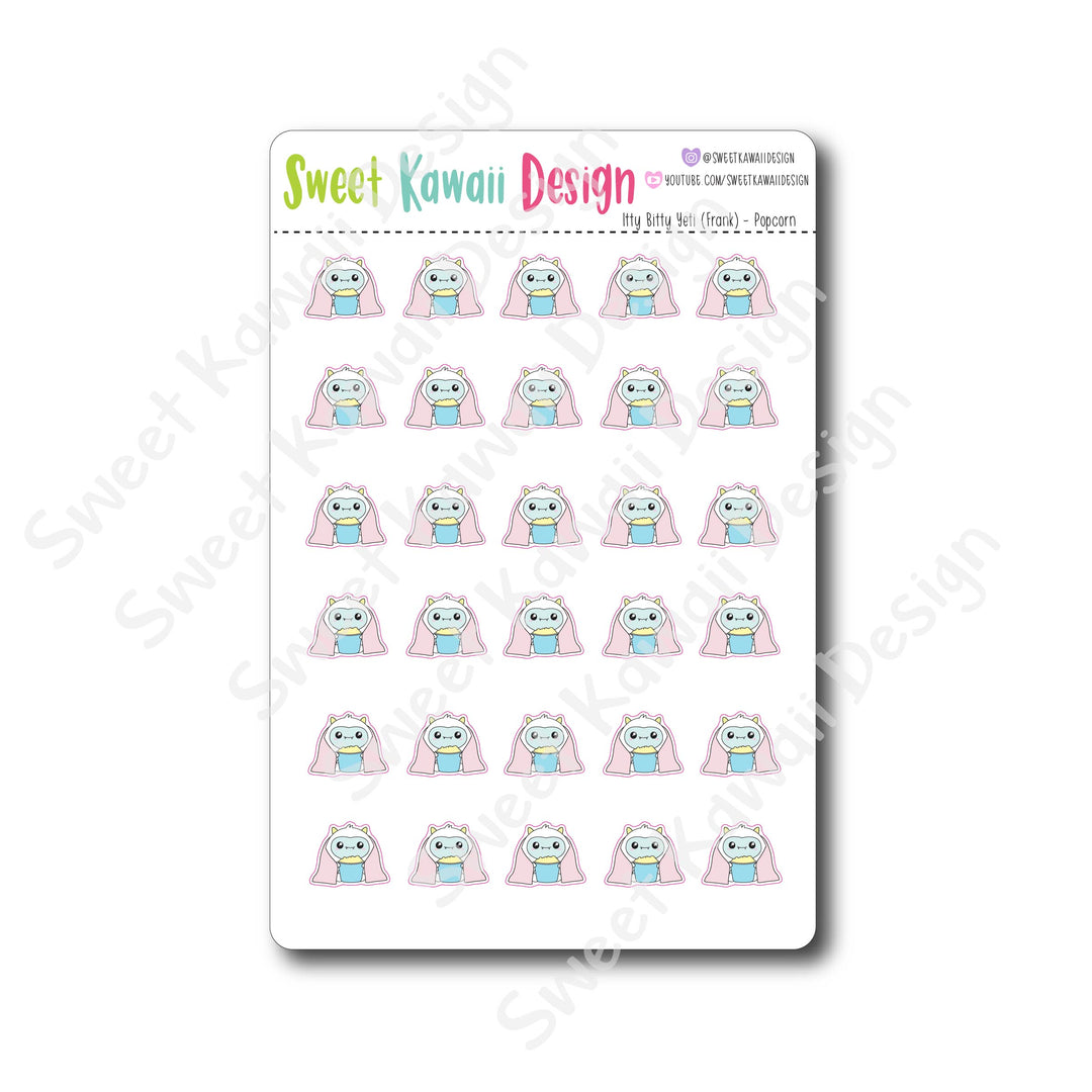 Kawaii Yeti  Stickers - Popcorn