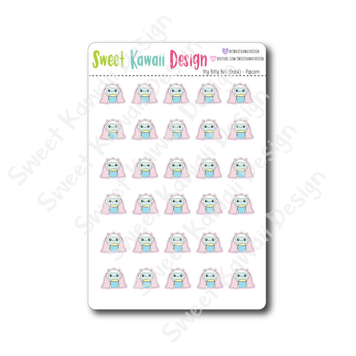 Kawaii Yeti  Stickers - Popcorn