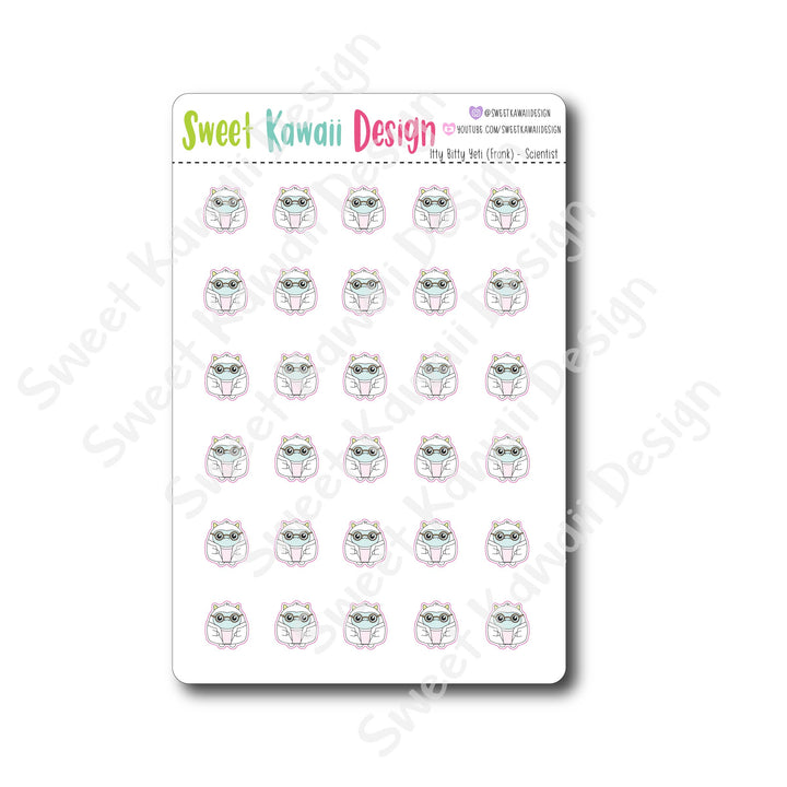 Kawaii Yeti Stickers - Scientist