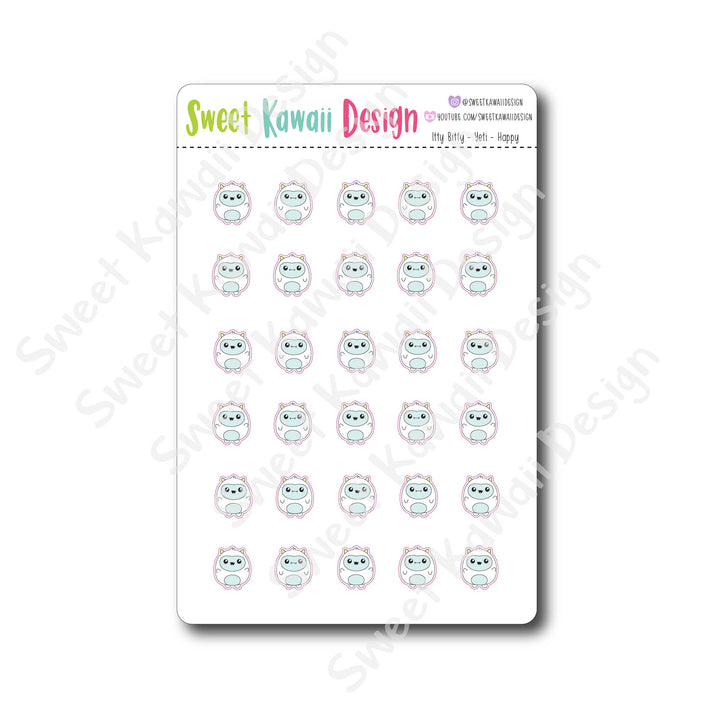 Kawaii Yeti  Stickers - Happy