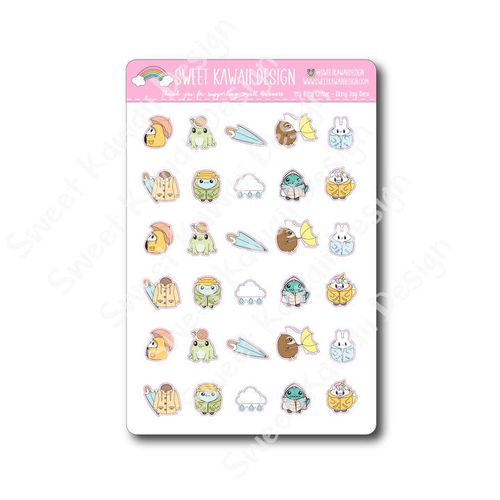Kawaii Critters Stickers - Rainy Day Deco