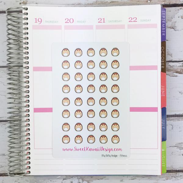 Kawaii Hedgehog Stickers - Fitness