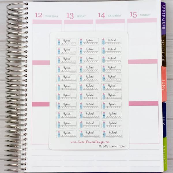 Kawaii Hydrate Tracker Stickers