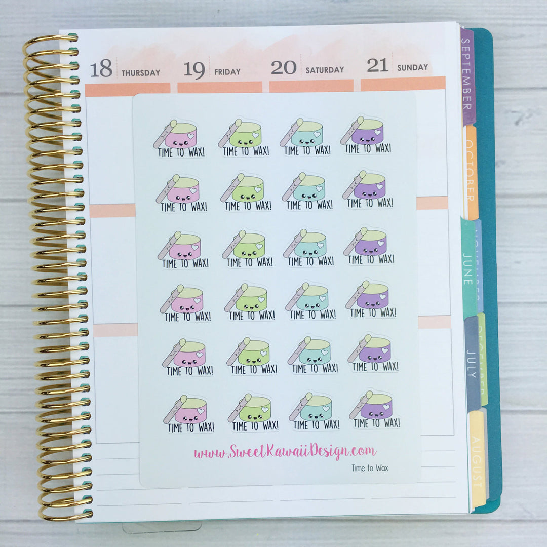 Kawaii Time to Wax Stickers