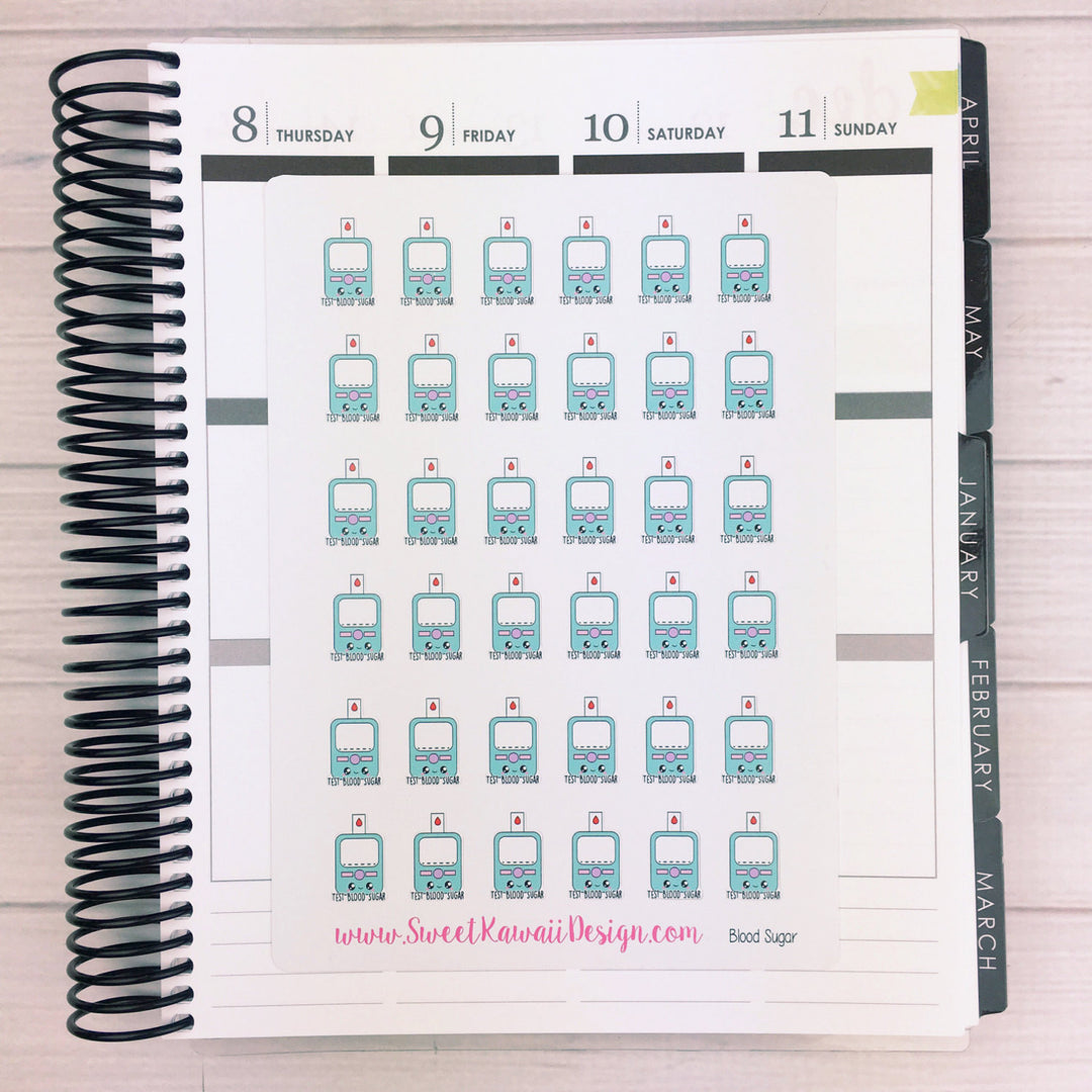 Kawaii Blood Sugar Test Stickers