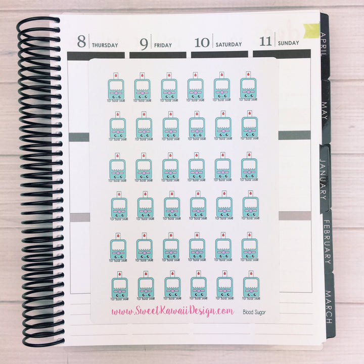 Kawaii Blood Sugar Test Stickers