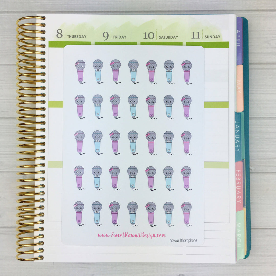 Kawaii Microphone Stickers