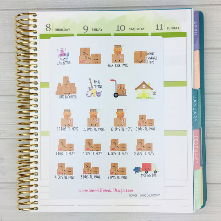 Kawaii Moving Countdown Stickers
