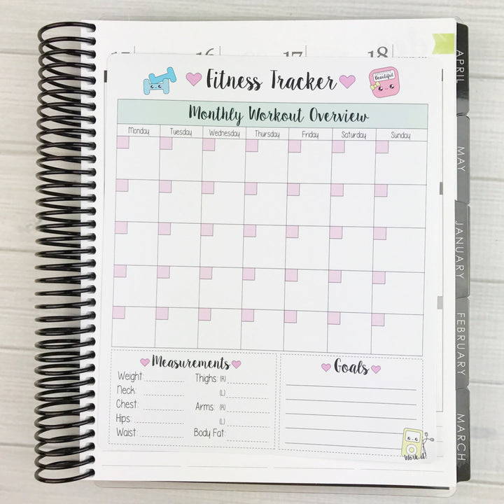 Kawaii Nutrition/Fitness Log Sticker Bundle NEW