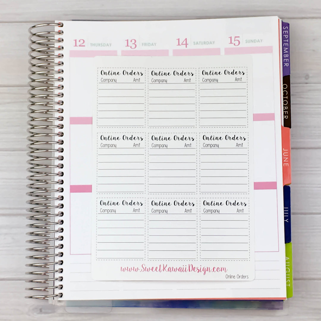 Kawaii Online Order Stickers - White