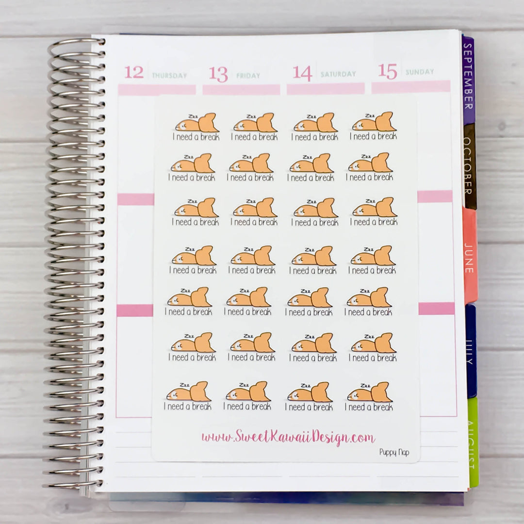 Kawaii Puppy Nap Stickers