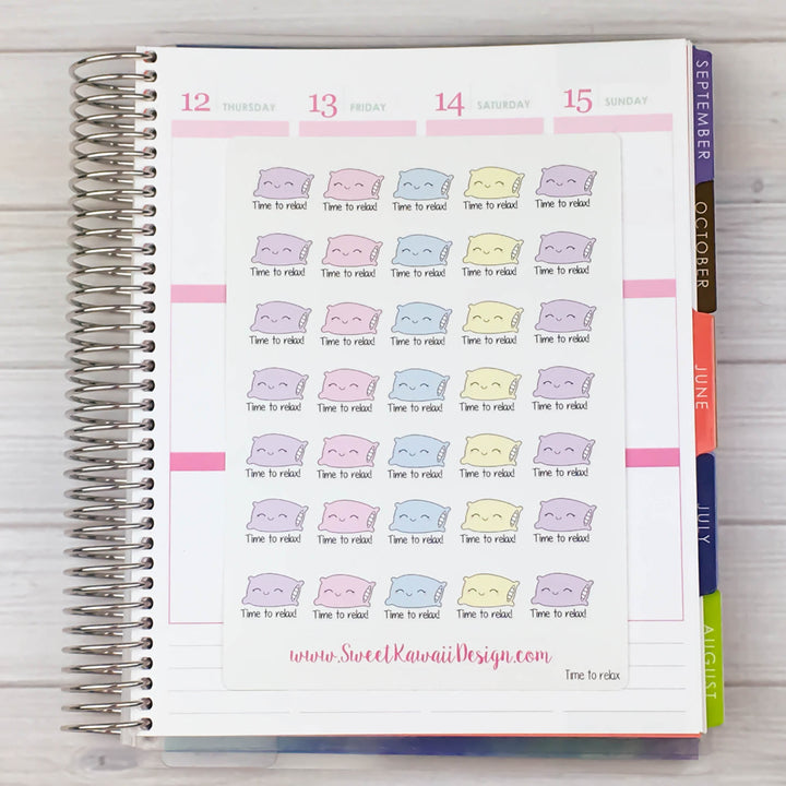 Kawaii Time To Relax Stickers