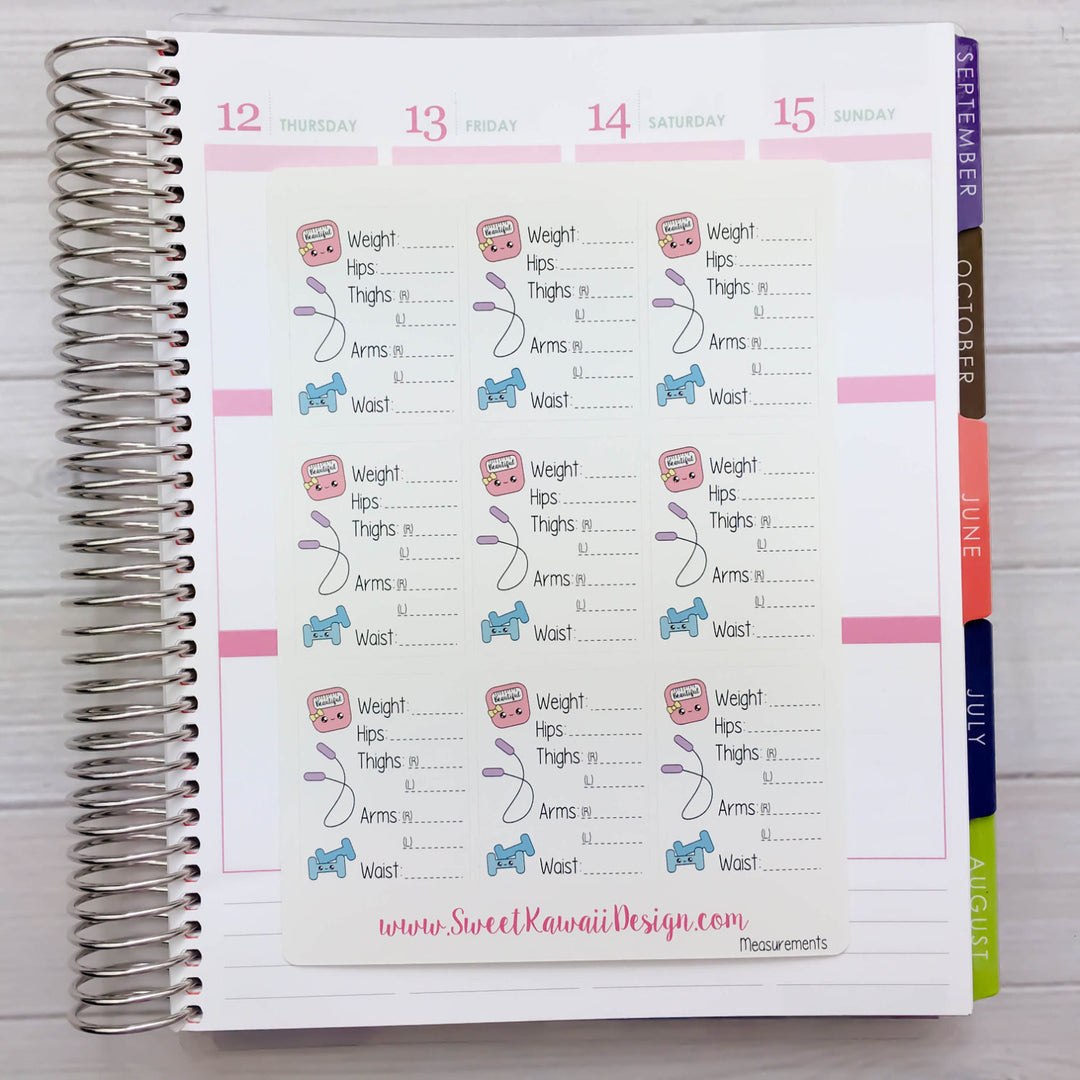 Kawaii Track Your Measurements Stickers (new)