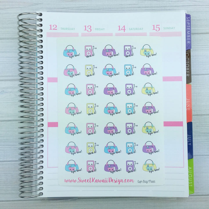 Kawaii Gym Bag / Music Stickers