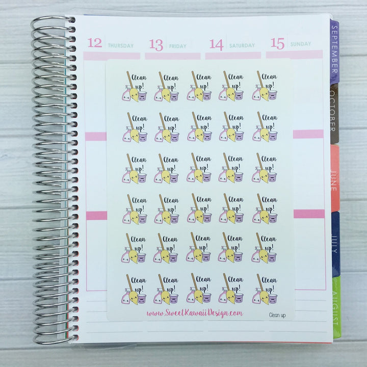 Kawaii Clean Up Stickers
