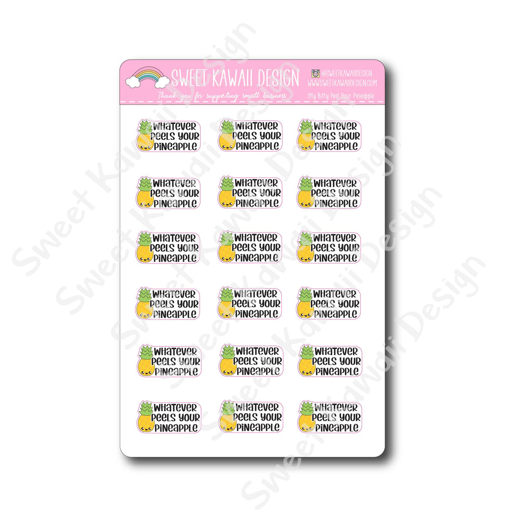 Kawaii Peel Your Pineapple Stickers