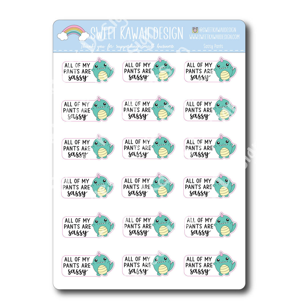 Kawaii Sassy Pants Stickers