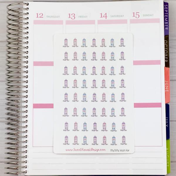 Kawaii Wash Hair  Stickers