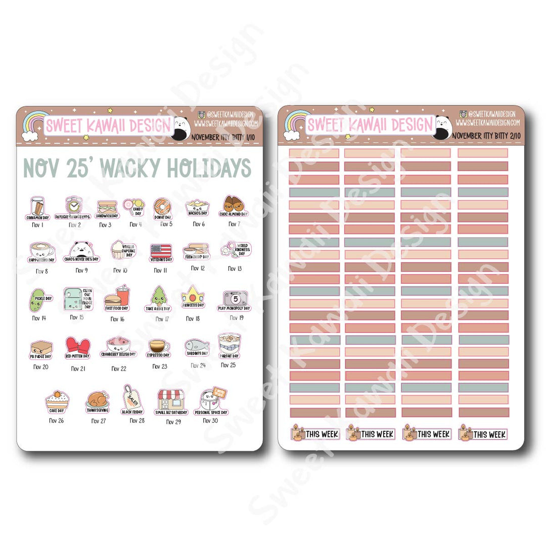 ITTY BITTY November 2025 Planner Bundle