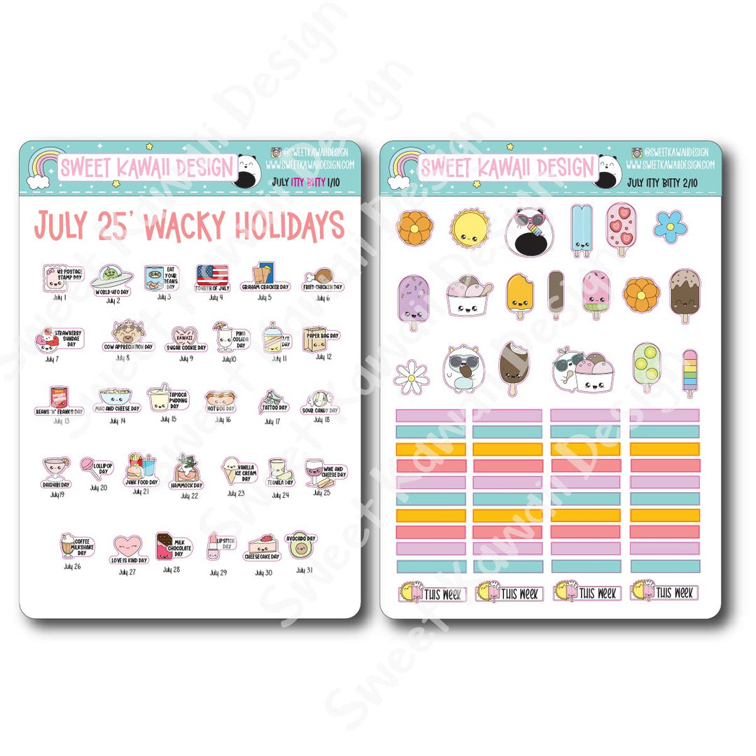 ITTY BITTY July 2025 Planner Bundle