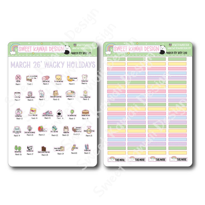 ITTY BITTY March 2026 Planner Bundle