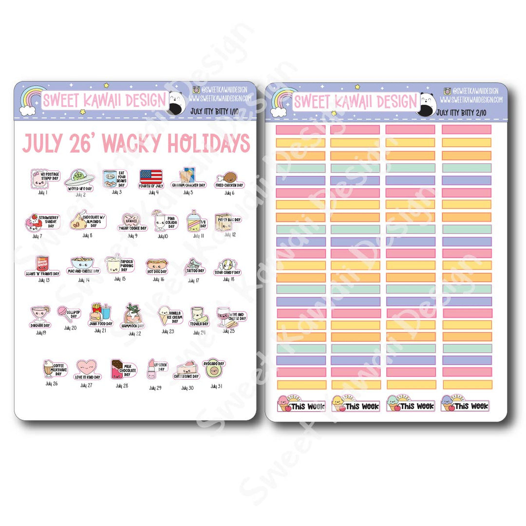 ITTY BITTY July 2026 Planner Bundle