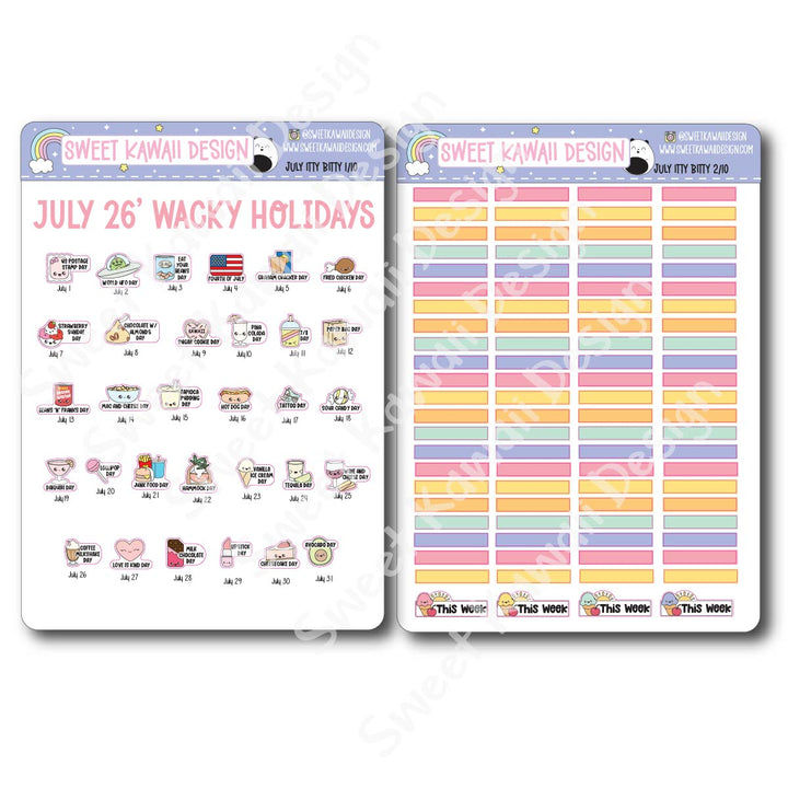 ITTY BITTY July 2026 Planner Bundle