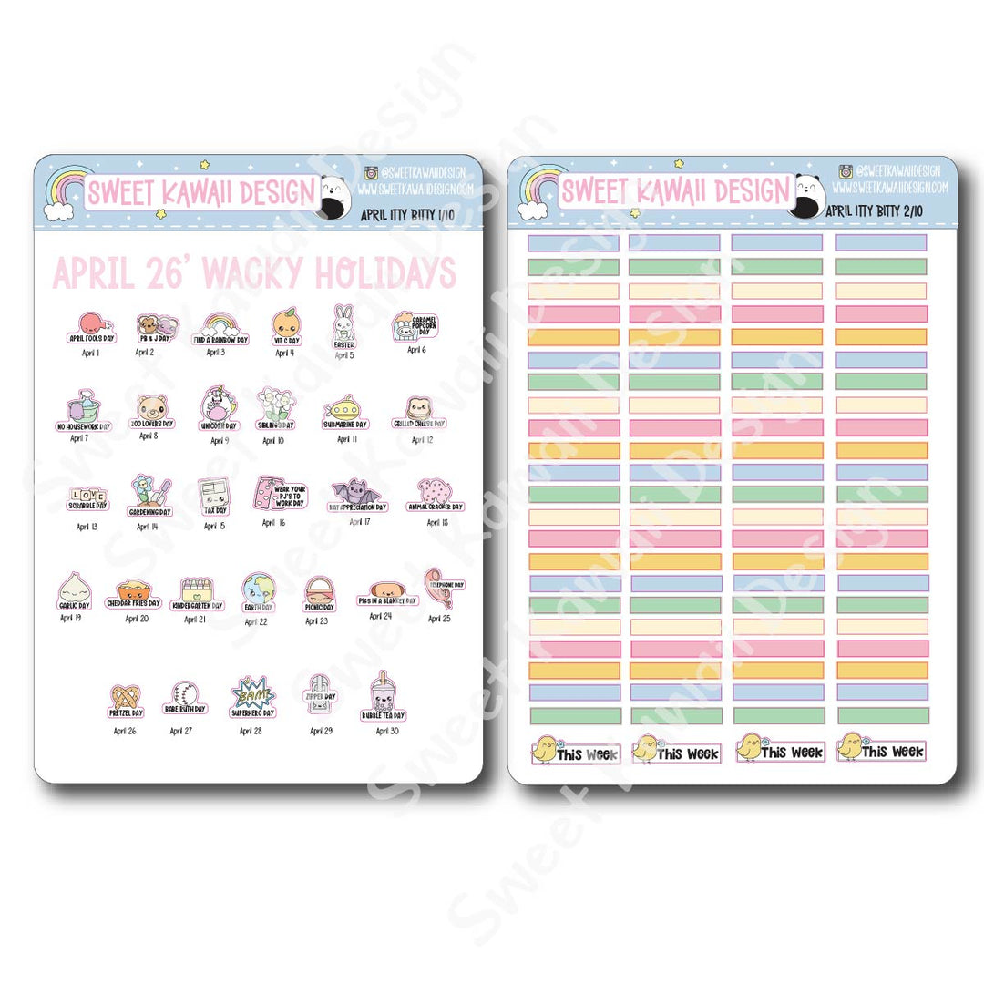 ITTY BITTY April 2026 Planner Bundle
