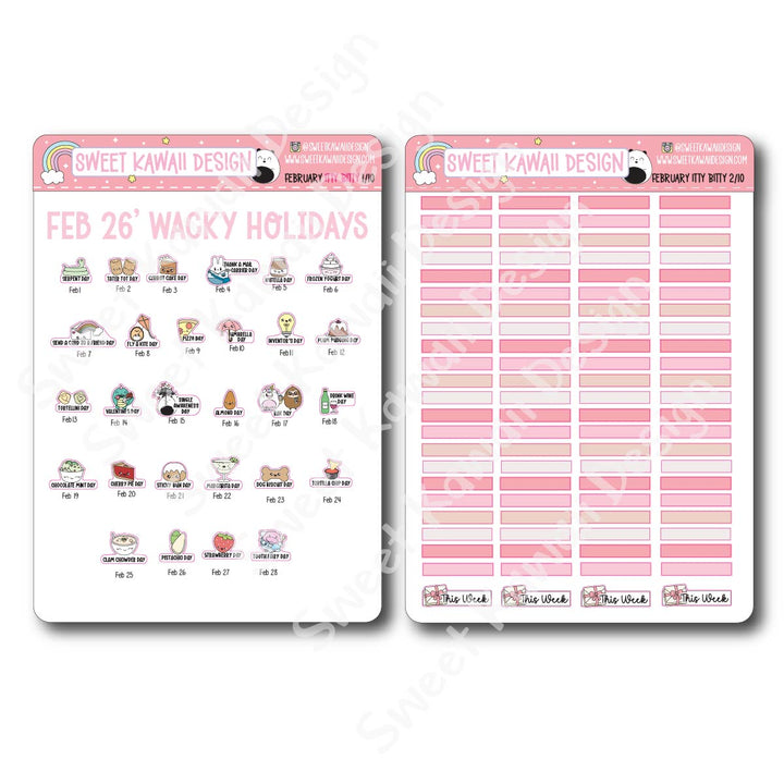 ITTY BITTY February 2026 Planner Bundle