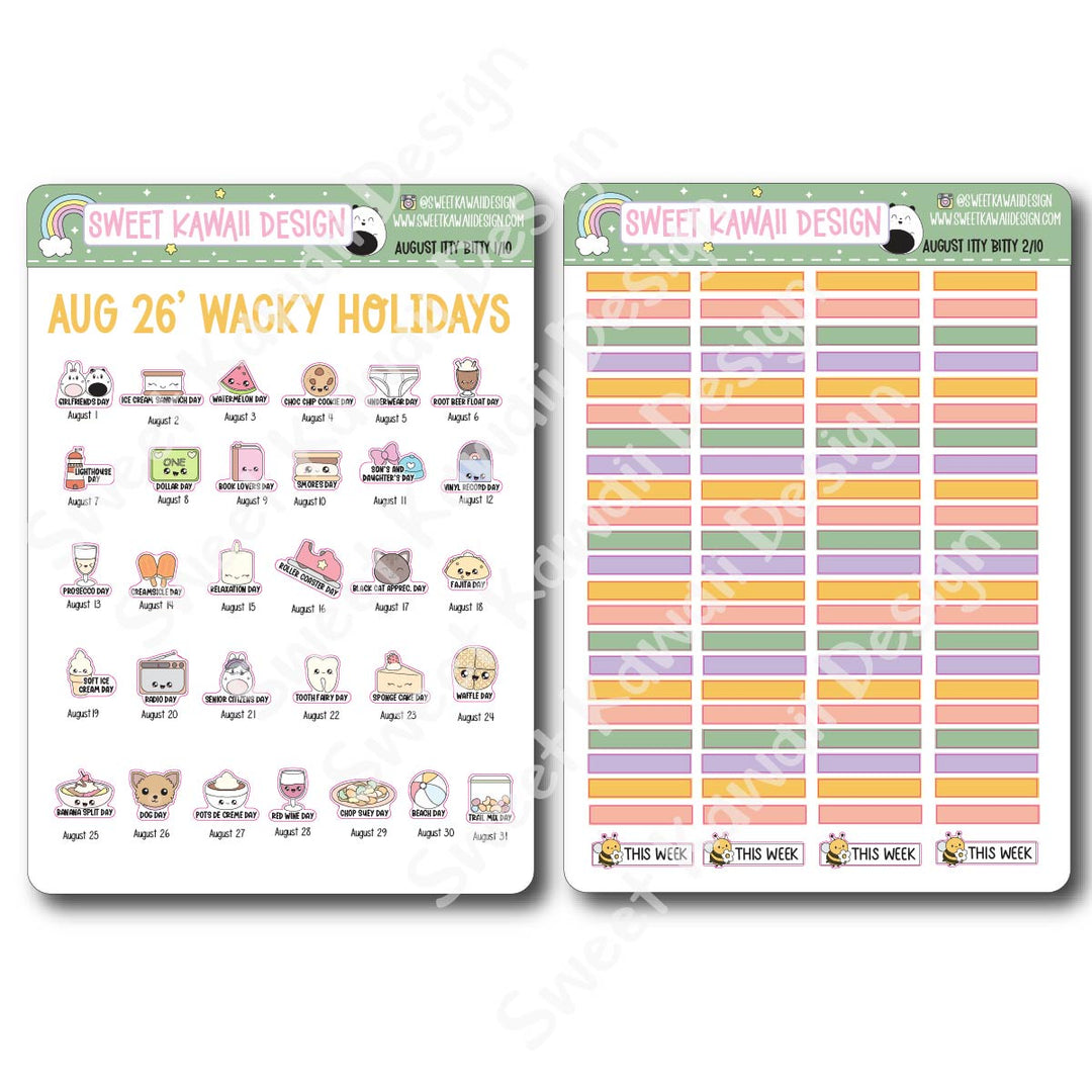 ITTY BITTY August 2026 Planner Bundle