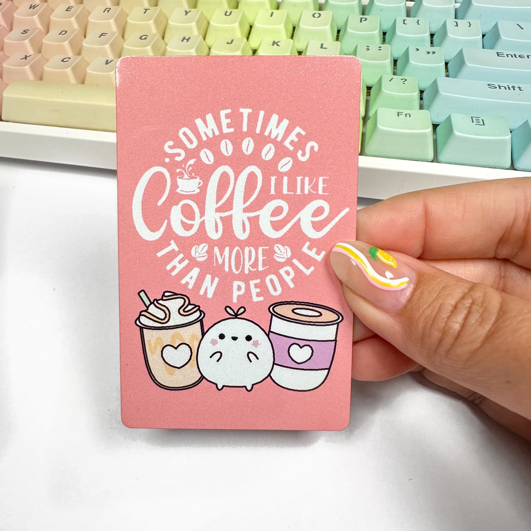 Metal Washi Card - Coffee Over People