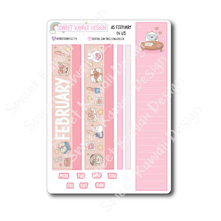 February 2026 Monthly Overview Stickers - A5