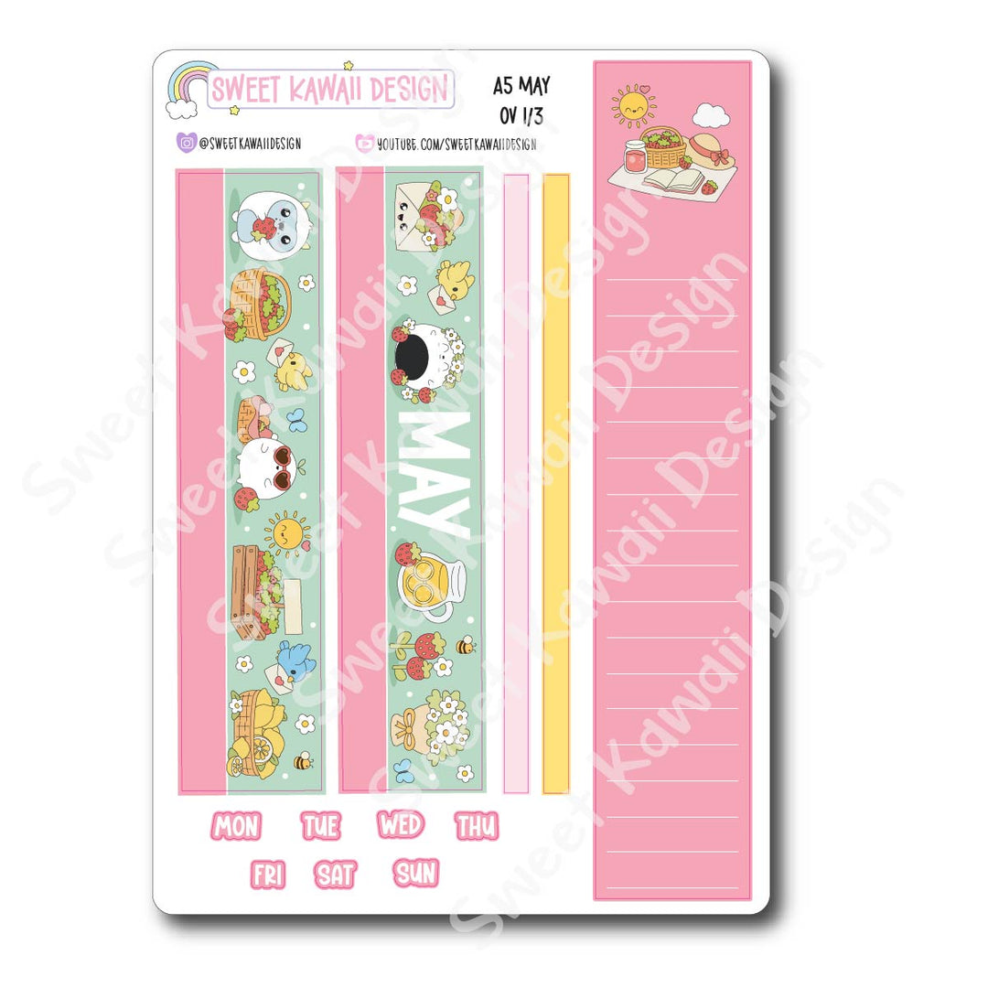 May 2026 Monthly Overview Stickers - A5