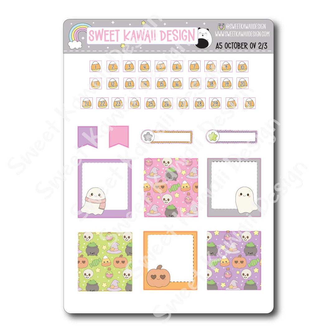 October 2025 Monthly Overview Stickers - A5