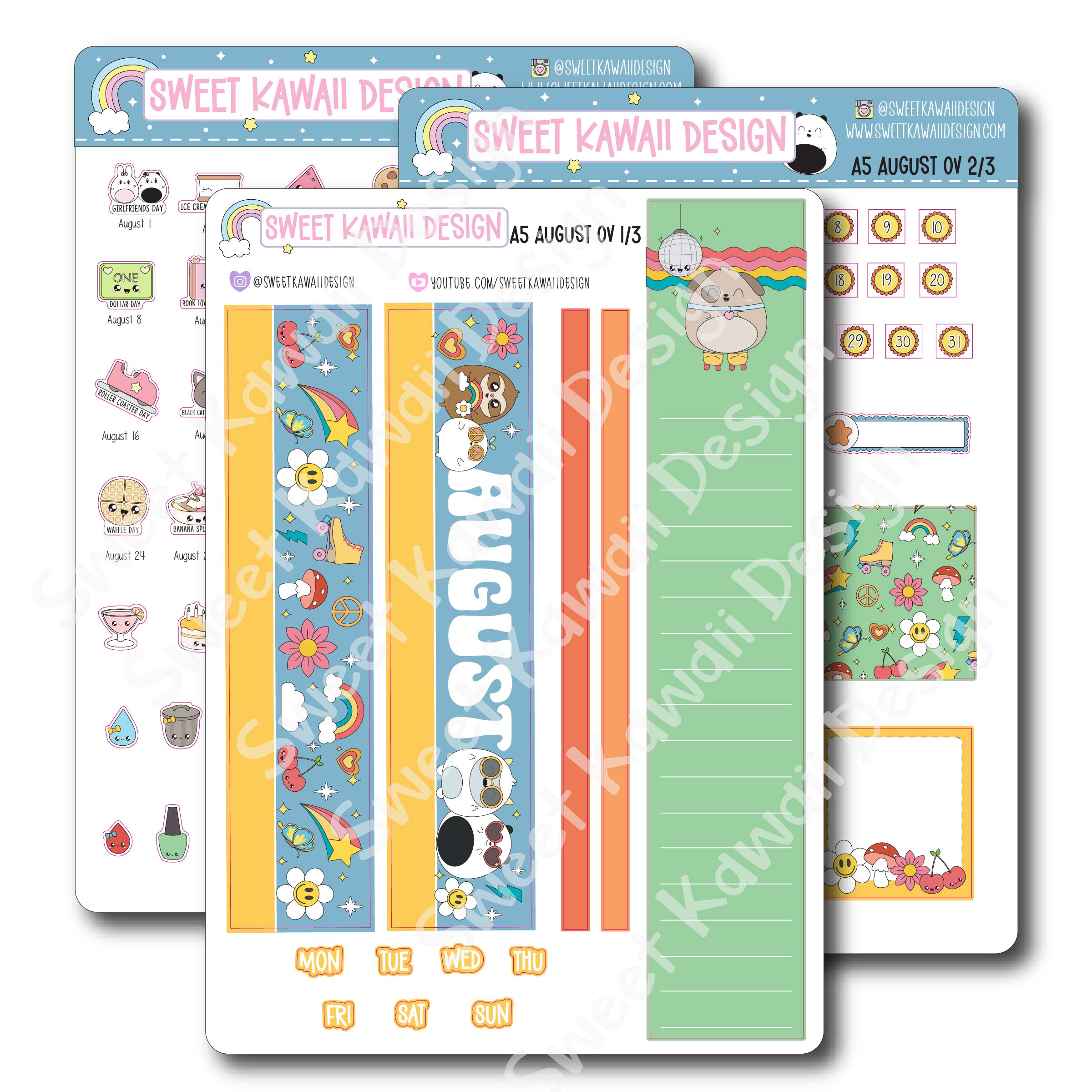 May 2024 Monthly Overview Stickers - A5