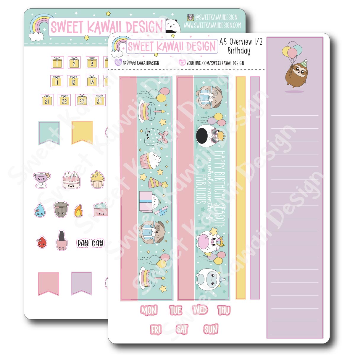 May 2024 Monthly Overview Stickers - A5