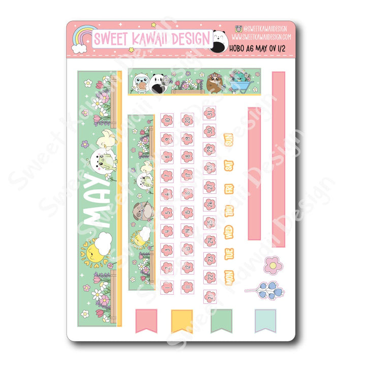 May 2025 Monthly Overview Stickers - Hobo A6