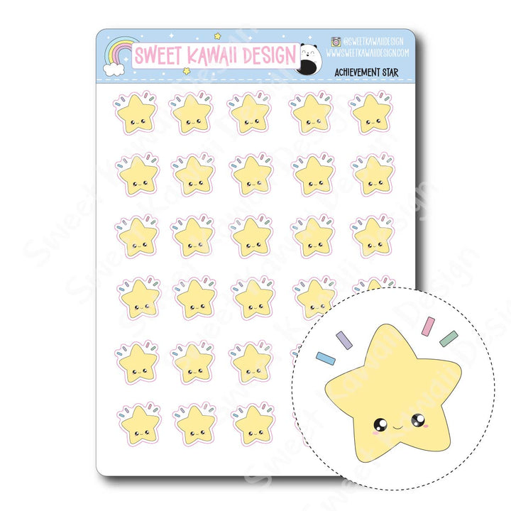 Kawaii Achievement Star Stickers