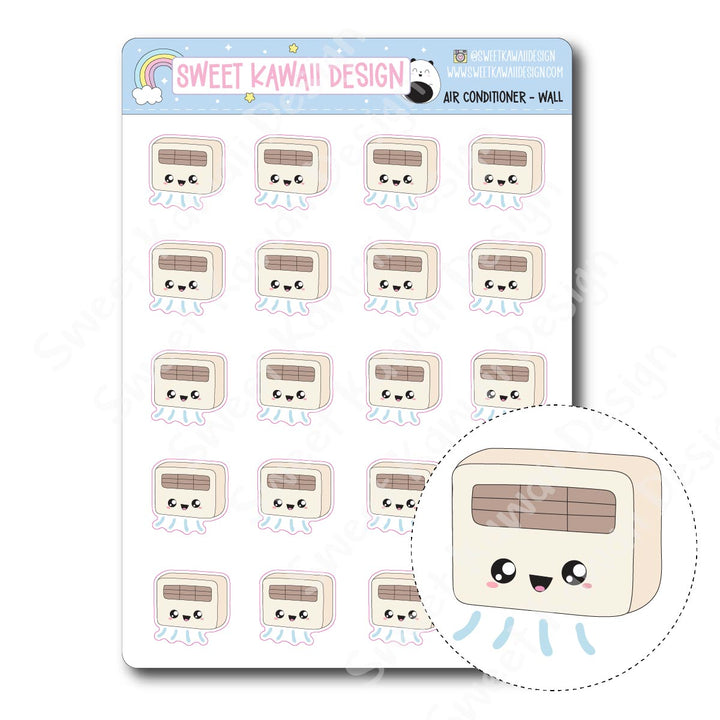 Kawaii Air Conditioner Stickers - Wall