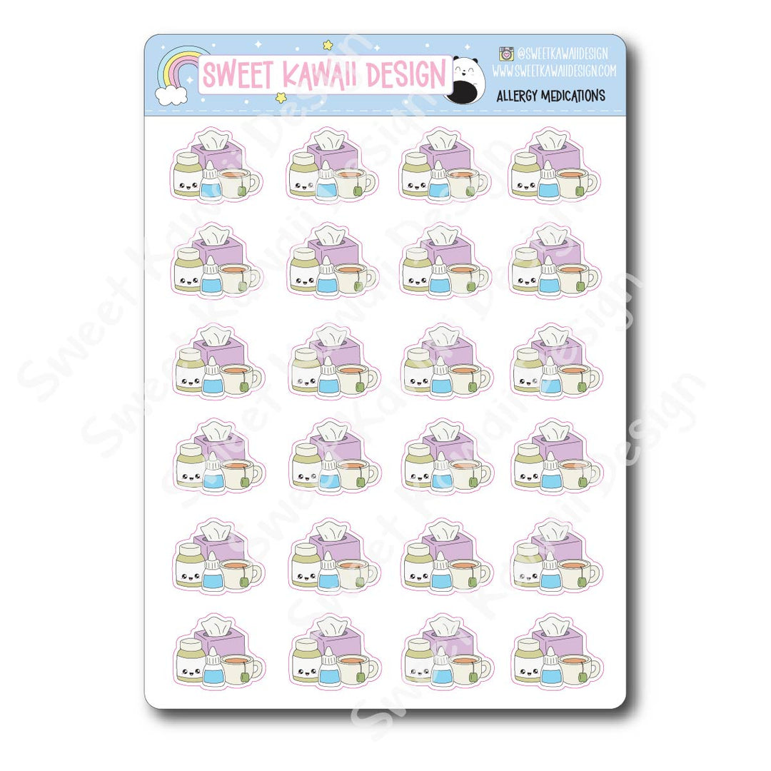 Kawaii Allergy Medication Stickers