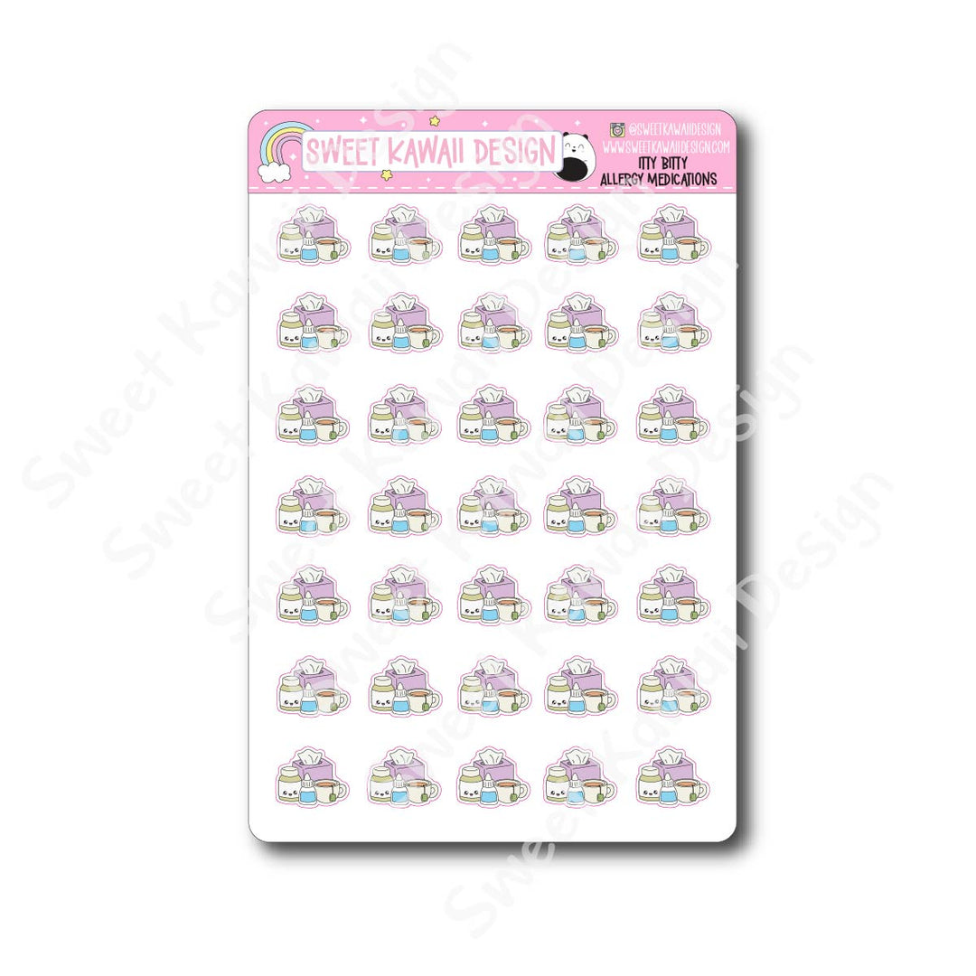 Kawaii Allergy Medication Stickers