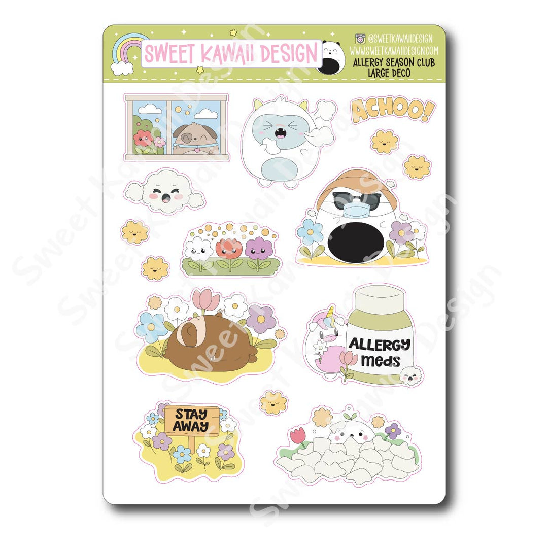 Kawaii Allergy Season Club Deco (LARGE) Stickers