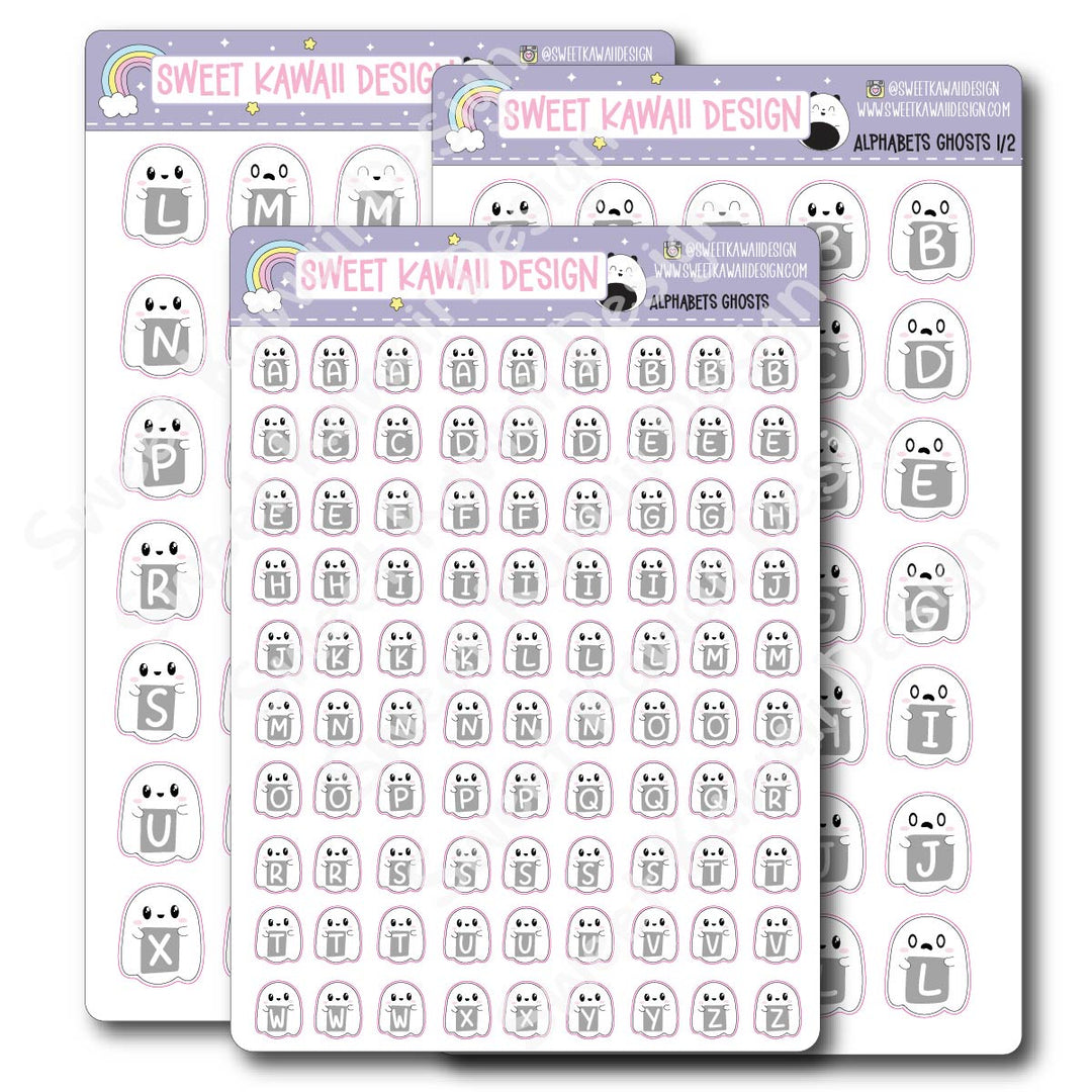 Alphabet Stickers - Ghosts
