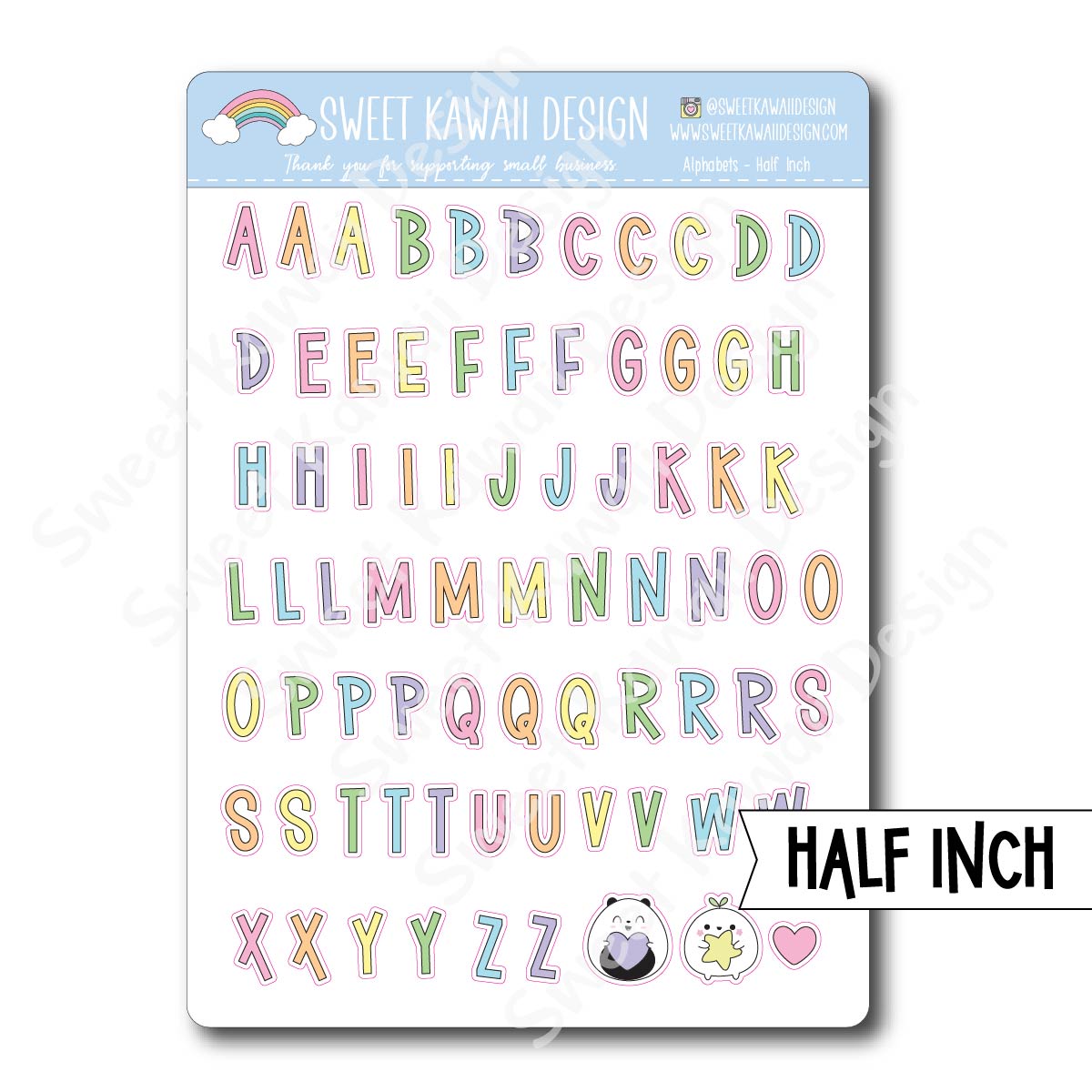 Alphabet Stickers - Options Available