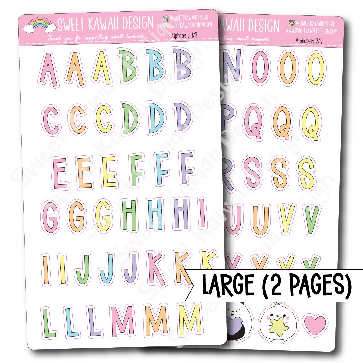 Alphabet Stickers - Options Available