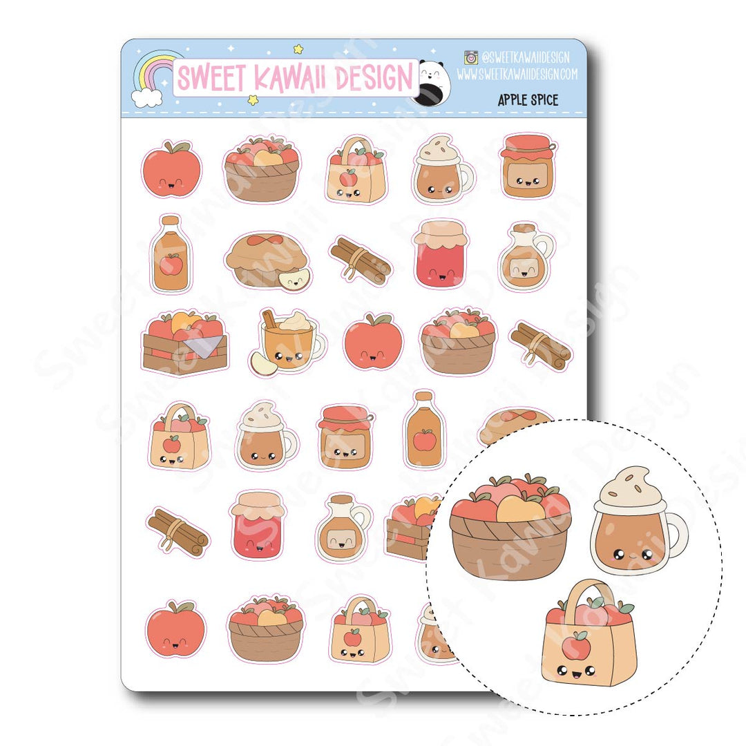 Kawaii Apple Spice Stickers