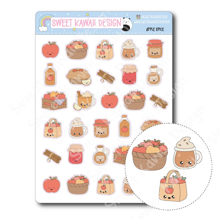 Kawaii Apple Spice Stickers